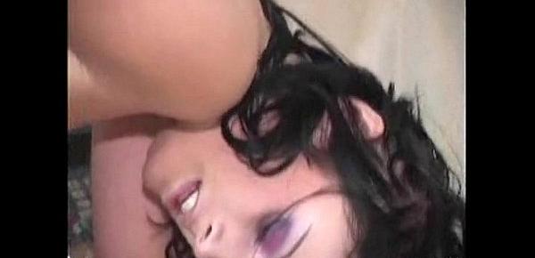 Rough sex for naughty brunette woman